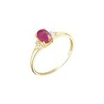 Bague or jaune marie rubis diamants