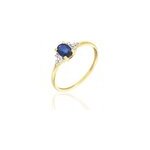Bague or jaune marie saphir diamants