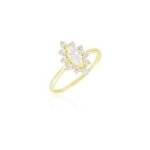 Bague or jaune vladimira oxyde de zirconium
