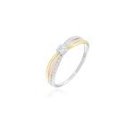 Bague or tricolore peregrine oxyde de zirconium