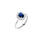 Bague solitaire perez argent blanc oxyde de zirconium