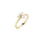 Bague plaqu or jacinth oxyde de zirconium