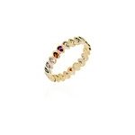 Bague plaqu or jaune ethem anneau pierres multicolores