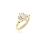 Bague plaqu or mahats oxyde de zirconium