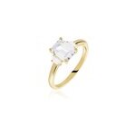 Bague plaqu or quanton oxyde de zirconium