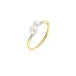 Bague primo or jaune perle de culture et oxyde de zirconium