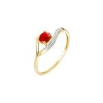 Bague sagesse or jaune rubis et diamant