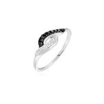 Bague sculptural or blanc diamant