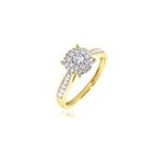 Bague shirlene ld or jaune diamant synth�tique
