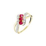 Bague simma or jaune diamant et rubis