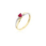 Bague skylar or bicolore rubis diamant