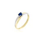 Bague skylar or bicolore saphir diamant