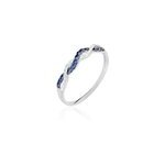 Bague sofia or blanc saphir et diamant