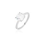 Bague solitaire abriel or blanc oxyde de zirconium