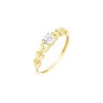 Bague solitaire alexine or jaune oxyde de zirconium