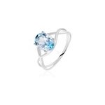 Bague solitaire armaelle or blanc topaze Bague solitaire armaelle or blanc topaze
