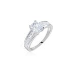 Bague solitaire aronn argent blanc oxyde de zirconium