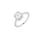 Bague solitaire cadmos argent blanc oxyde de zirconium