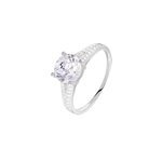 Bague solitaire carolina or blanc oxyde de zirconium