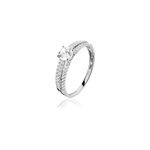 Bague solitaire ceridwen 3 rangs or blanc oxyde de zirconium Bague solitaire ceridwen 3 rangs or blanc oxyde de zirconium