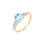Bague solitaire crista or jaune topaze et oxyde Bague solitaire crista or jaune topaze et oxyde