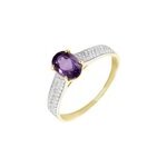 Bague solitaire crista or jauneamethyste et oxyde