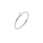 Bague solitaire djime argent blanc oxyde de zirconium Bague solitaire djime argent blanc oxyde de zirconium