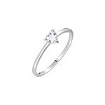 Bague solitaire eaque argent blanc oxyde de zirconium