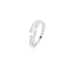 Bague solitaire elisa or blanc diamant