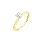Bague solitaire fiona or jaune diamant synthetique Bague solitaire fiona or jaune diamant synthetique