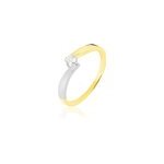 Bague solitaire francienne or bicolore diamant