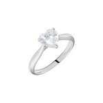 Bague solitaire geranium argent blanc oxyde de zirconium