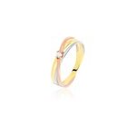 Bague solitaire gisla or tricolore diamant Bague solitaire gisla or tricolore diamant