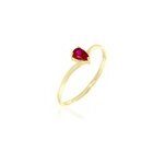 Bague solitaire goutte or jaune rubis