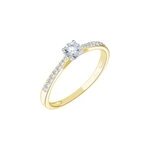 Bague solitaire hemera or jaune diamant synthetique