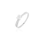 Bague solitaire kanel or blanc oxyde de zirconium