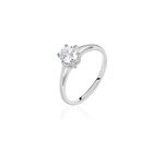 Bague solitaire lydia argent blanc oxyde de zirconium Bague solitaire lydia argent blanc oxyde de zirconium