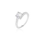 Bague solitaire maelane argent blanc oxyde de zirconium Bague solitaire maelane argent blanc oxyde de zirconium