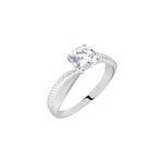 Bague solitaire maellyne argent blanc oxyde de zirconium