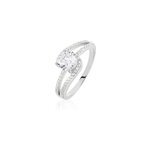 Bague solitaire maggy argent blanc oxyde de zirconium