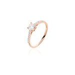Bague solitaire manon or rose oxyde de zirconium Bague solitaire manon or rose oxyde de zirconium