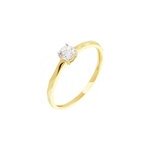 Bague solitaire maylis or jaune oxyde de zirconium