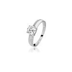 Bague solitaire messine or blanc oxyde de zirconium Bague solitaire messine or blanc oxyde de zirconium