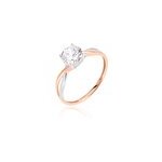 Bague solitaire micheline or bicolore oxyde de zirconium Bague solitaire micheline or bicolore oxyde de zirconium
