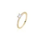 Bague solitaire mireilla plaqu or jaune oxyde de zirconium