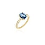 Bague solitaire nadau plaqu or pierre artificielle oxyde