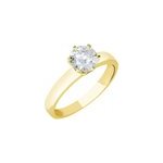 Bague solitaire natalia or jaune diamant synthetique Bague solitaire natalia or jaune diamant synthetique