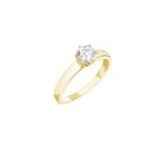 Bague solitaire or jaune diamant synthetique Bague solitaire or jaune diamant synthetique