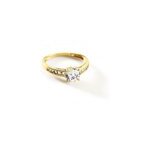 Bague solitaire or jaune oxyde de zirconium