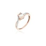 Bague solitaire or rose lisbet morganite